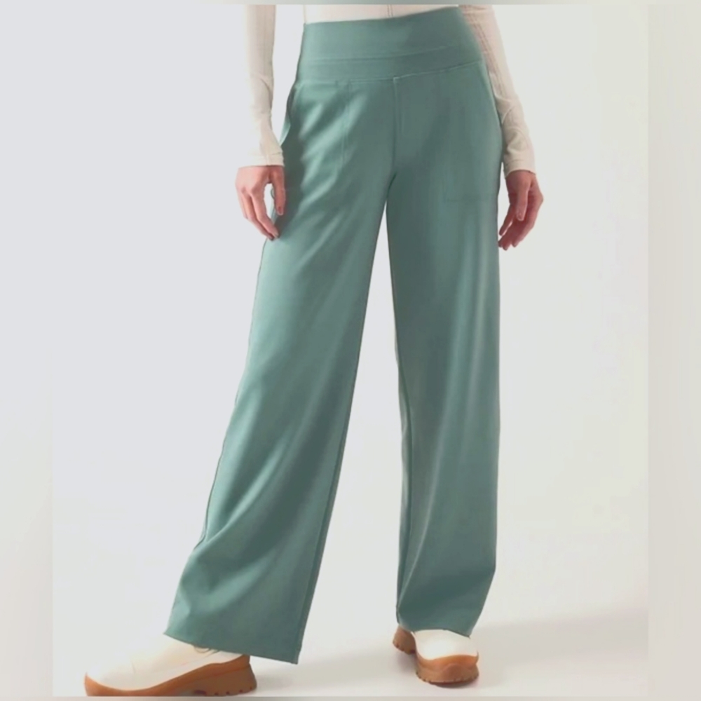 ATHLETA Venice Sea Green Wide Leg Pants Size XL